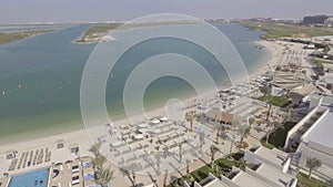 Panoramic aerial view of Yas Island, Abu Dhabi, UAE