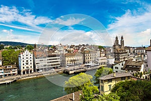 Panoramic aerial view of Zurich