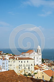 Panoramic of Alfama district in Lisbon