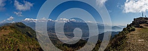 Panoramic of all annapurna range (himalaya) from sarangkot - Pokhara Nepal - Asia