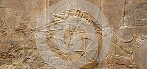 Panoramic Assyrian wall relief