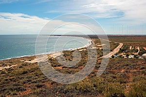 Panoramic Australian landscape - The Bay of Exmouth. Yardie Creek Gorge in the Cape Range National Park, Ningaloo