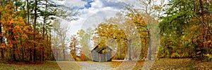 Panoramic of Autumn country Baptist Church