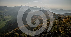 Panoramic autumnal view from Sulov rockies - sulovske skaly - Slovakia