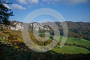 Panoramic autumnal view from Sulov rockies - sulovske skaly - Slovakia