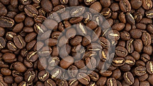 Panoramic background of roasted coffee beans.