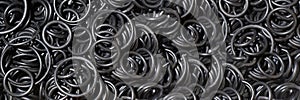 Panoramic banner Seal O-ring black rubber. Sealing NBR gaskets for hydraulic system. Chemical resistant Spare part. Industrial