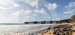 Panoramic beach landscape Chacala Nayarit Mexico