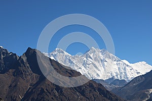 Panoramic Beautiful view of Snow Covered mountain with beautiful sky