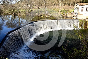 Panoramic beautiful waterfall in south of France