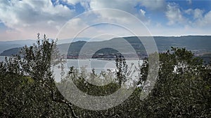 Panoramic beautifull bay near Piran taken from the hill