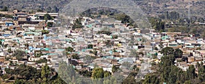 Panoramic bird eye view of city of Jugol. Harar. Ethiopia.