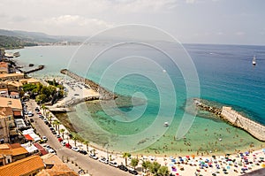 Panoramic bird-view of Pizzo Calabro coastline