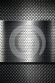 Panoramic Black Metal Background and Texture photo