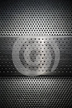 Panoramic Black Metal Background Texture