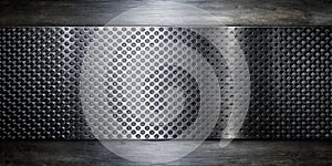 Panoramic Black Metal Background Texture