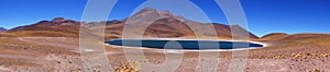 Panoramic of Blue Lake Meniques, Atacama Desert, Chile photo