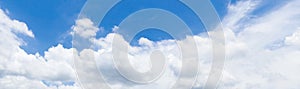 Panoramic blue sky and cloud summertime beautiful background