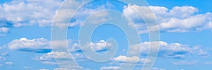 Panoramic blue sky with clouds background
