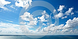 Panoramic blue sky with clouds