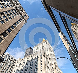 Panoramic buildings of new york in the manhattan area