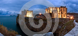 Panoramic of Castro Urdiales at dusk photo