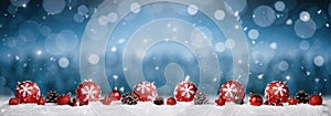 Panoramic christmas ornaments background