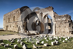 Cistercian monastery in ruins. Collado Hermoso, Segovia. Spain photo
