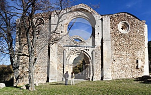 Cistercian monastery in ruins. Collado Hermoso, Segovia. Spain photo