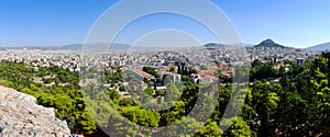 Panoramic citiscape view of Athens