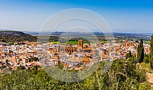 Panoramic city landscape view of Felanitx on Majorca island, Spain