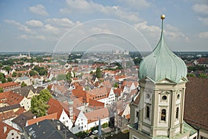 Panoramic city skyline in augsburg,Germany.