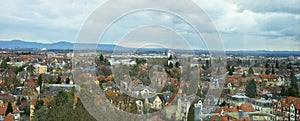 Panoramic Cityscape of Freiburg im Breisgau Germany