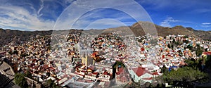 Panoramic cityscape of Guanajuato Mexico