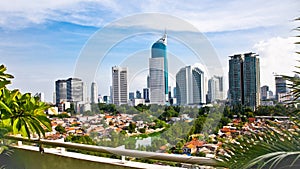 Panoramic cityscape of Indonesia capital city Jakarta photo