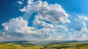 panoramic clouds with silver lining