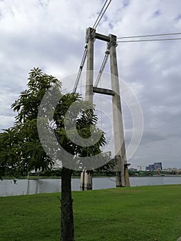 Panoramic cloudy skies view at Anjung Floria Presint 4 Putrajaya. Nature and environmental concepts