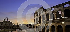Panoramic of Coliseum or Flavian Amphitheatre Amphitheatrum Flavium or Colosseo, Rome photo