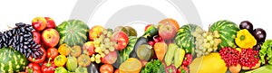 Panoramic collection fresh fruits and vegetables for skinali iso