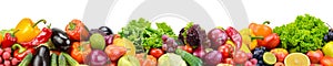 Panoramic collection fresh fruits and vegetables for skinali iso photo