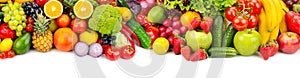 Panoramic collection fresh fruits and vegetables for skinali iso