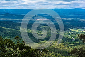 The panoramic countryside landscape view on mountainse in Toowoomba,Australia