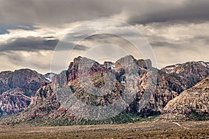 Panoramic Details of Red Rock Canyons Rugged Terrain