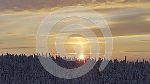 Panoramic drone view of the toundra in the Urho Kekkonen Park