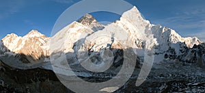 Panoramic evening view of Mount Everest from Kala Patthar