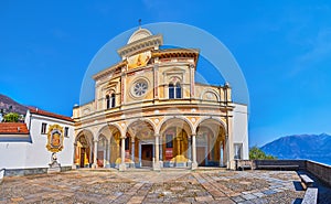 Panoramic facade of Church, Madonna del Sasso Sanctuary, Orselina, Switzerland
