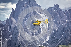 Panoramic flight over the mountains. Air transport.