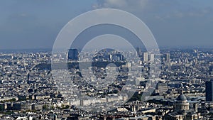Panoramic footage in 4k with Paris from Montparnasse tower 7