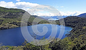 Panoramic of General Carrera Lake, Chile photo