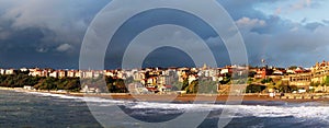 Panoramic of Getxo beach photo